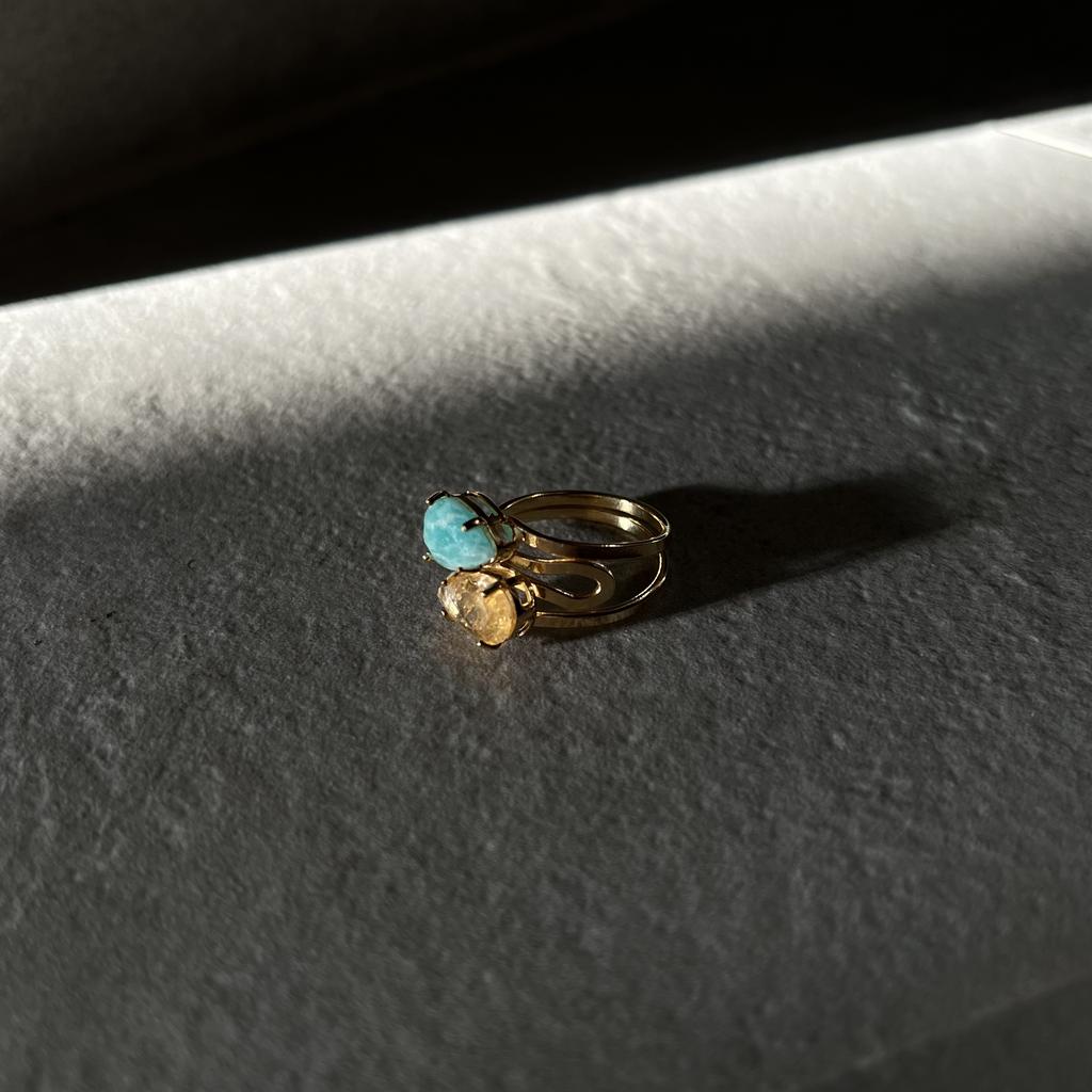 Кольцо AMAZONITE & CITRINE NEW COLLECTION