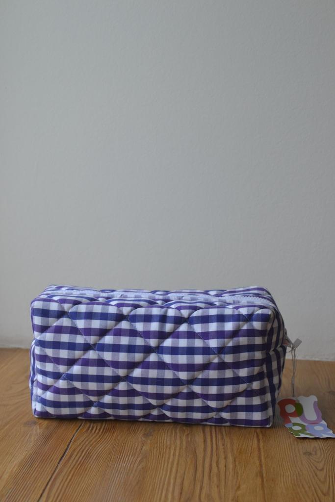 Косметичка большая фиолетовая в клетку
