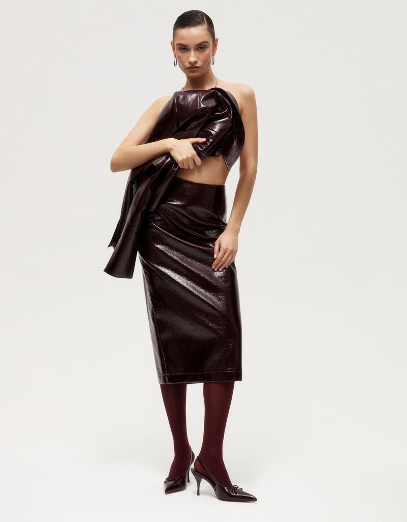 Юбка из экокожи burgundy