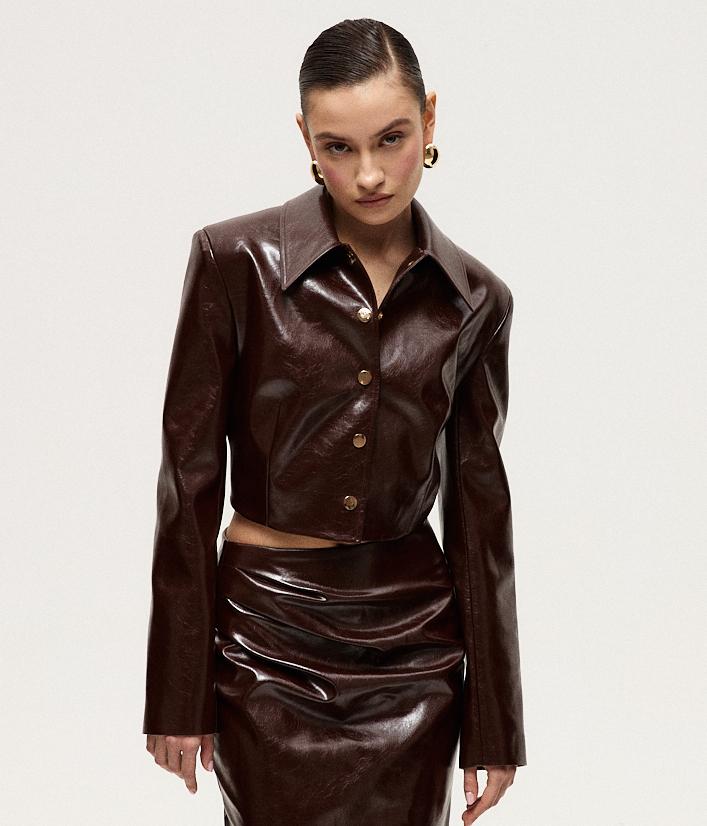 Жакет из экокожи chocolate