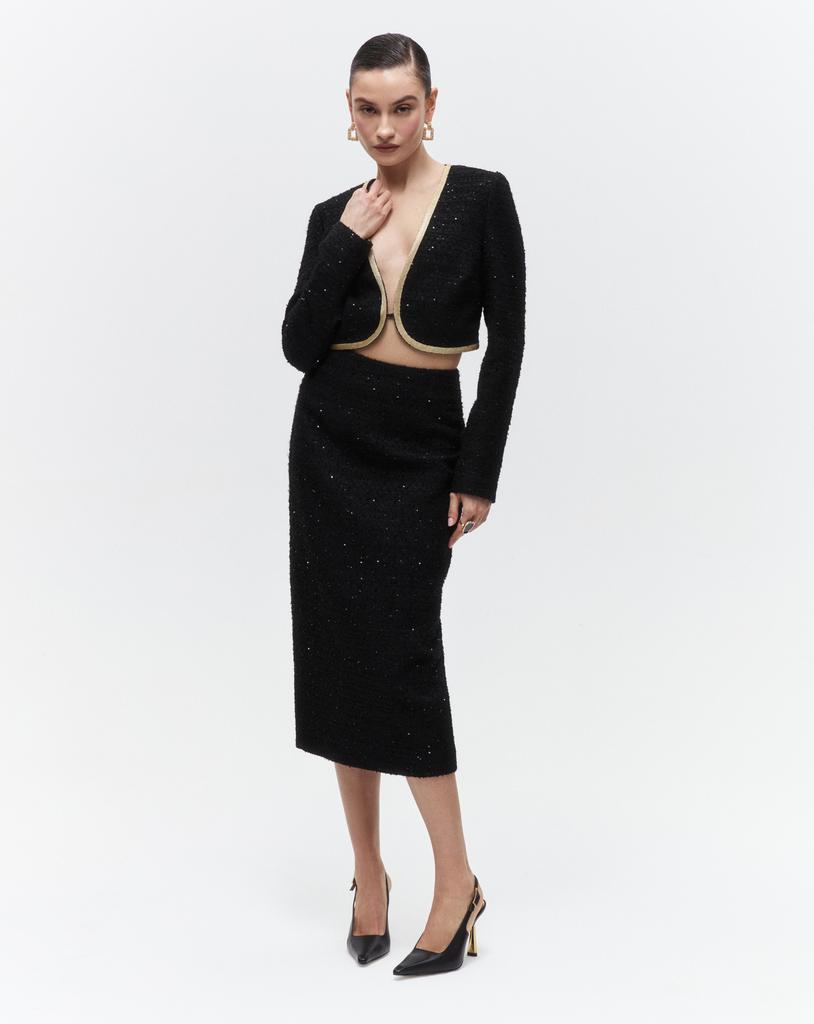 Жакет болеро из твида с пайетками