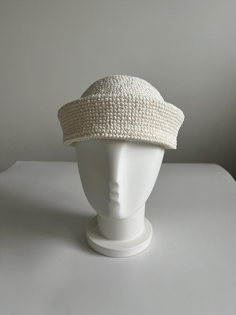 шляпка "Море/La mer" мастер-класс по вязанию крючком из рафии