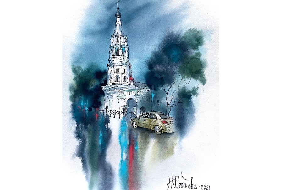 СТАРООБРЯДЧЕСКАЯ ЦЕРКОВЬ ВСЕХ СВЯТЫХ (Серия "Акварельный Боровск")