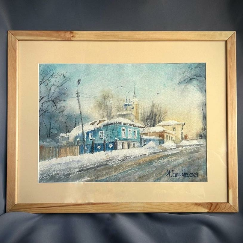 Акварель «ЗИМНИЙ БОРОВСК»