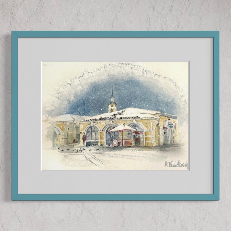 ЗИМА В БОРОВСКЕ, ПЛОЩАДЬ ЛЕНИНА