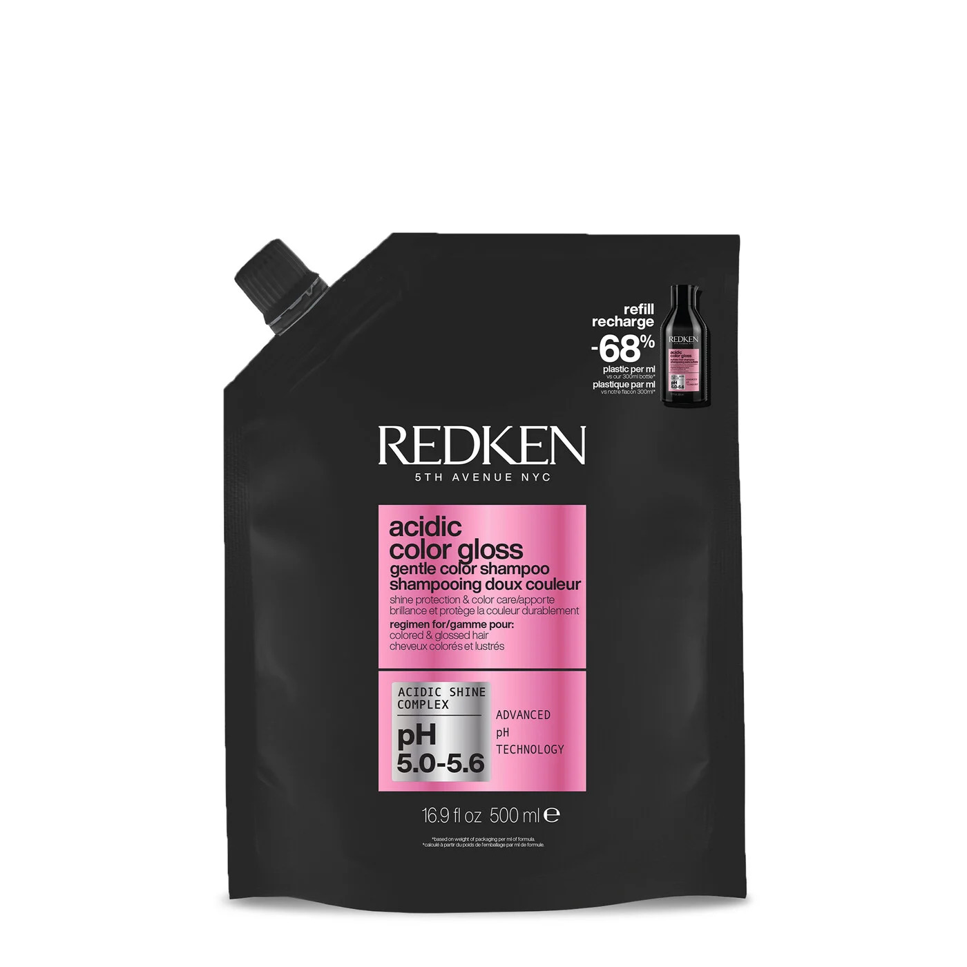 NEW! Redken Acidic Shine бессульфатный Шампунь для окрашенных волос 500 мл сменный блок