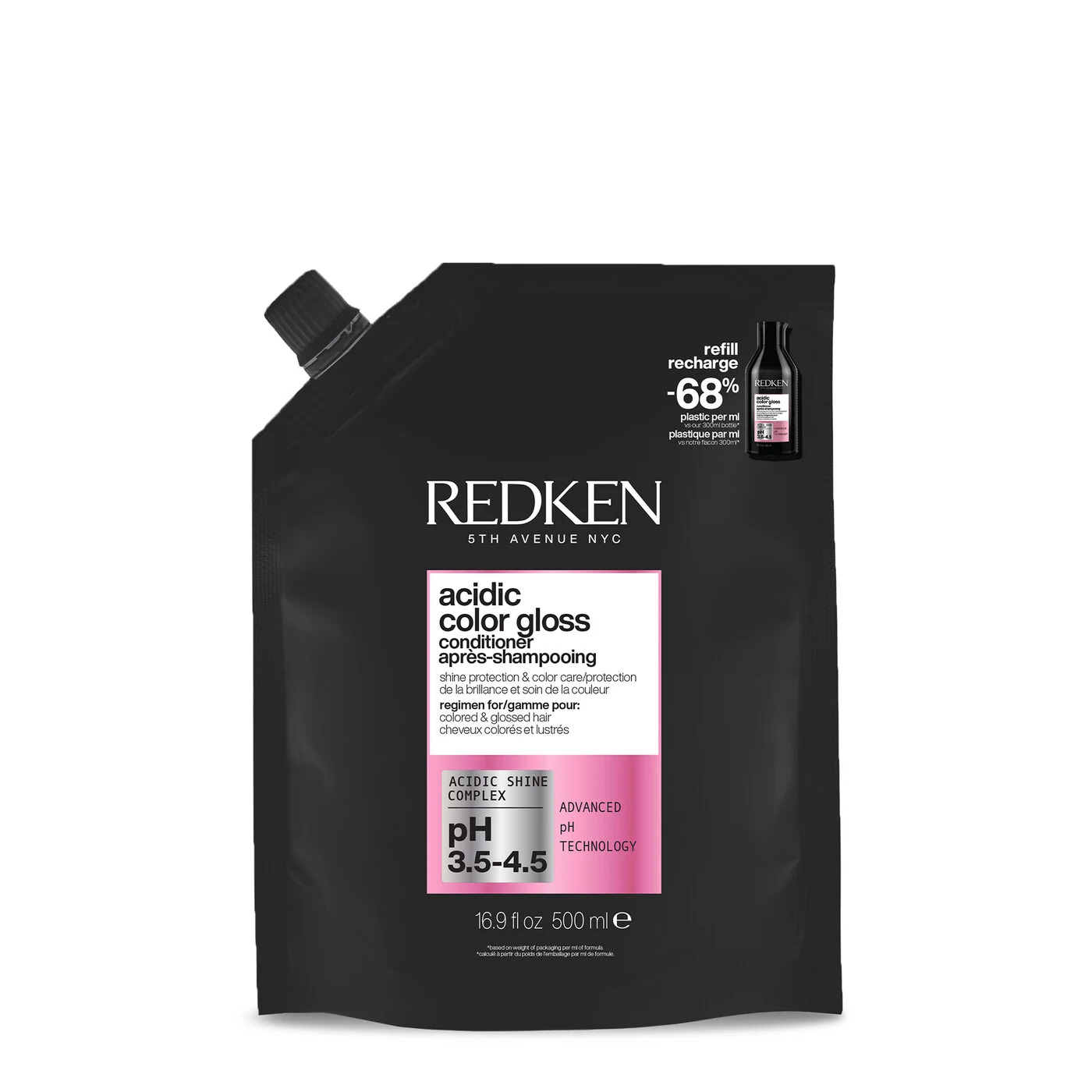 NEW! Redken Acidic Shine бессульфатный Кондиционер для окрашенных волос 500 мл сменный блок