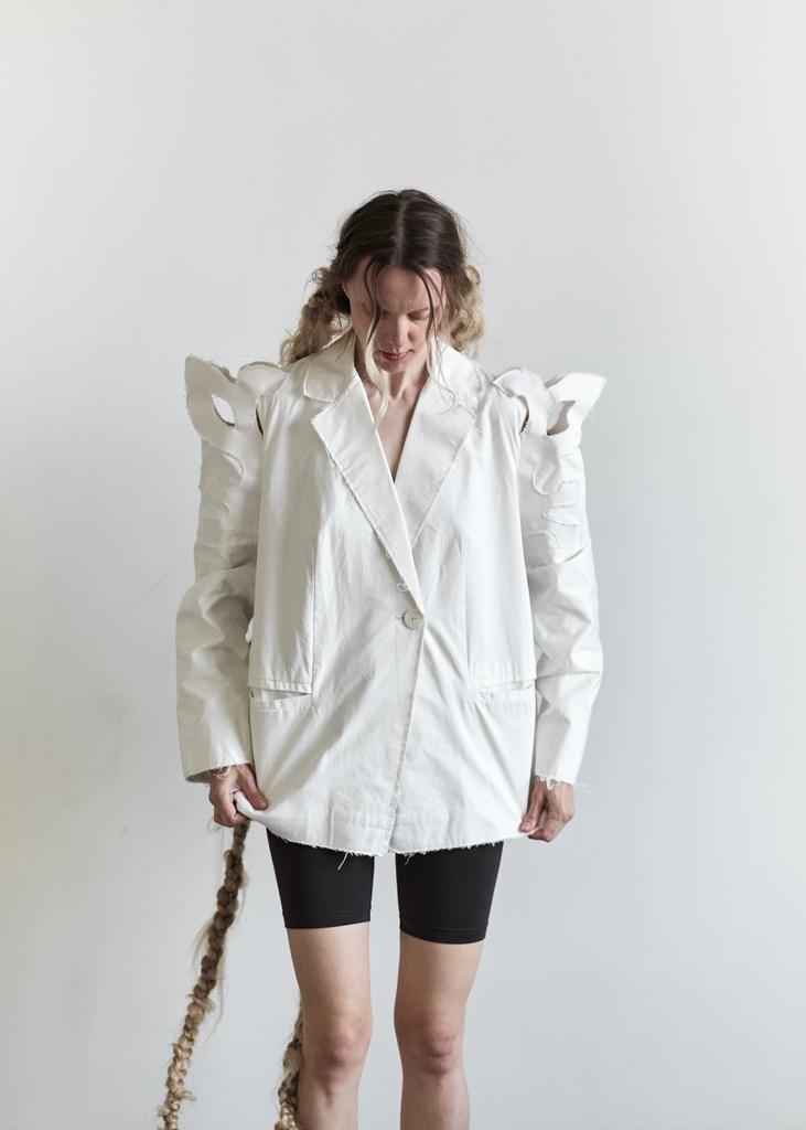 Жакет с резными рукавами из хлопка