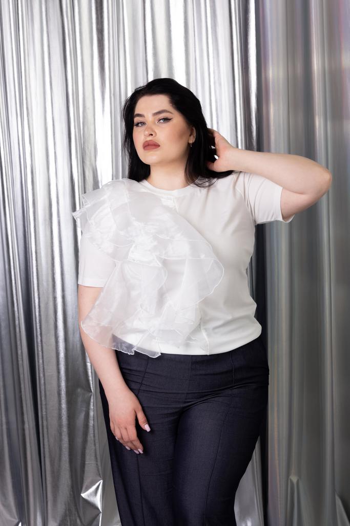 Топ с воланами ассиметричный (под заказ), в наличии 5 шт
