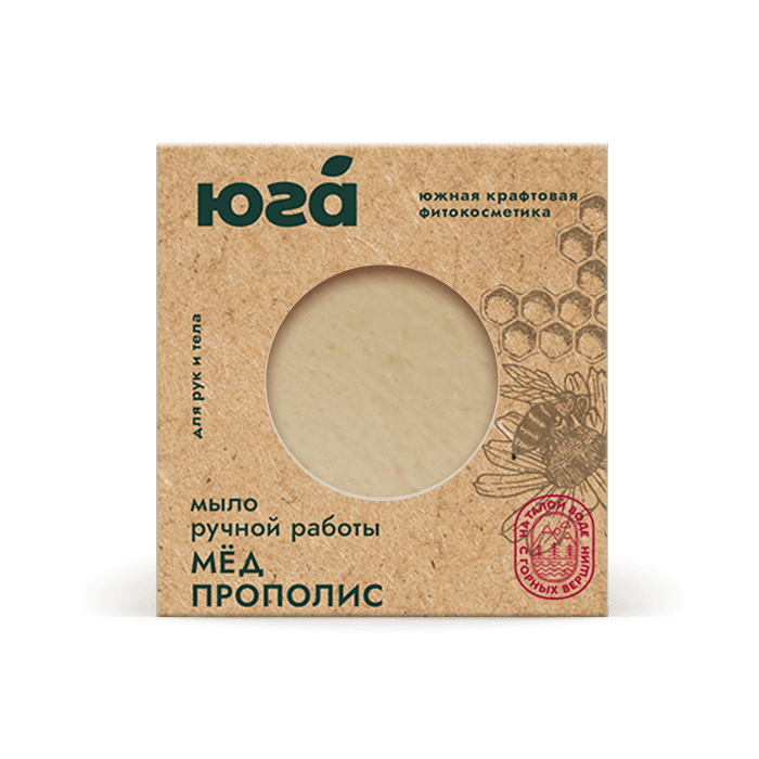 Натуральное мыло ручной работы "Мёд и прополис", Юга