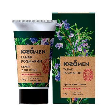 Крем для лица мужской Увлажняющий Розмарин и табак, ЮГА MEN