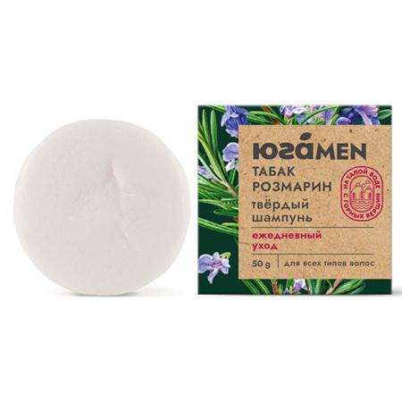 Твердый шампунь для мужчин Ежедневный уход для всех типов волос Розмарин и табак, ЮГА MEN