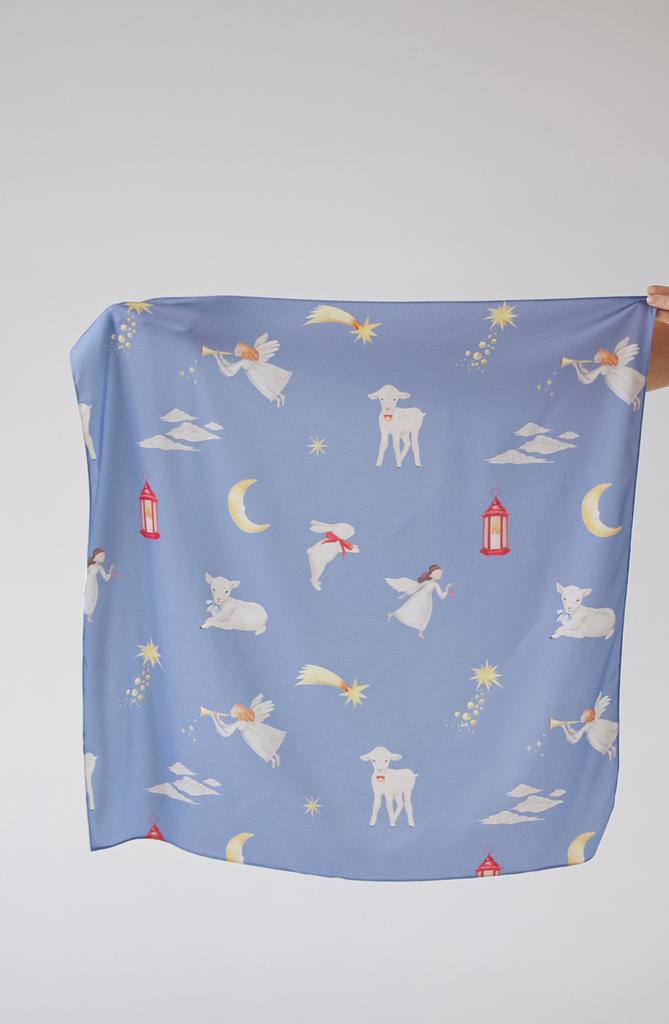 Платок ангелы голубой