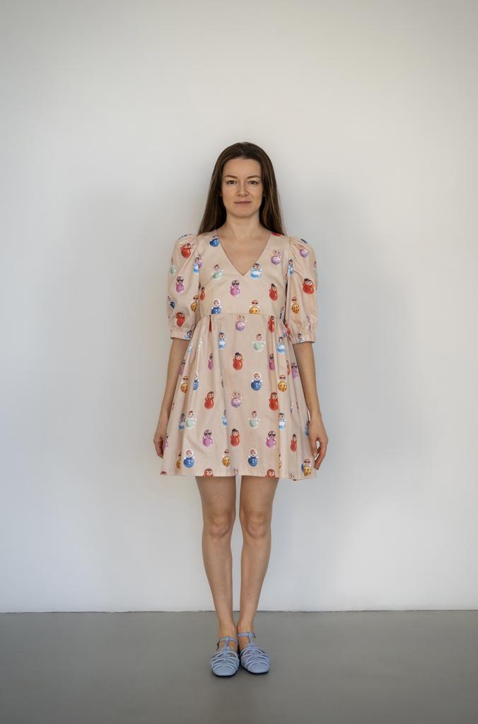 Платье неваляшки бежевое