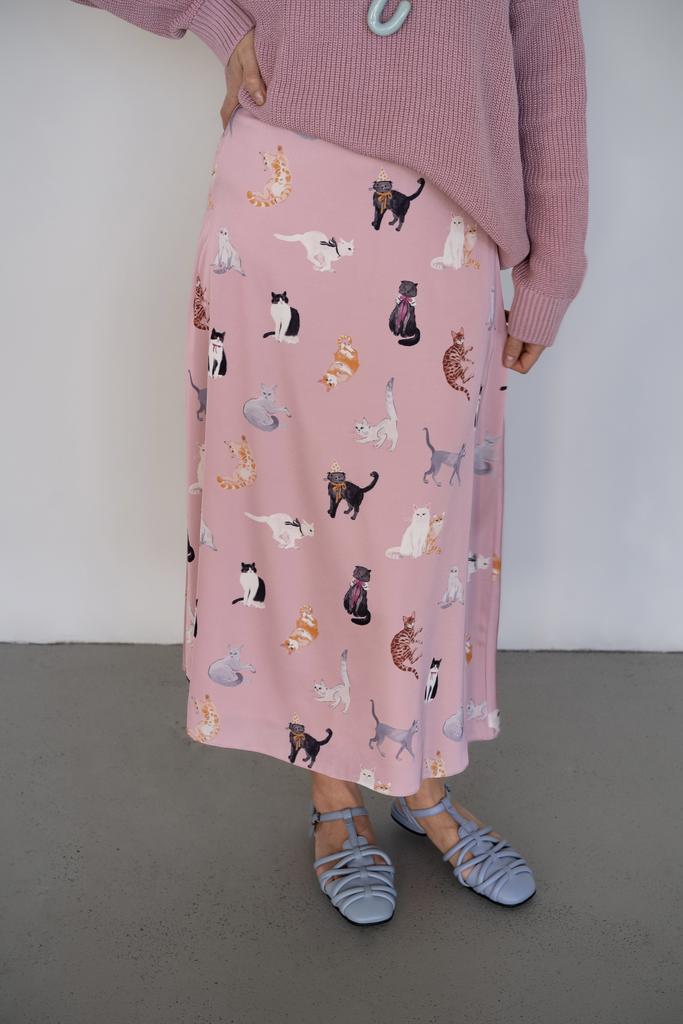 Двухслойная юбка котики