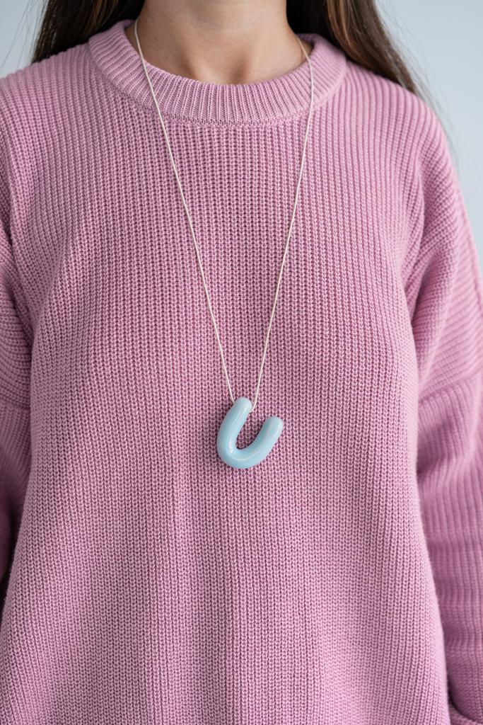 Подвеска голубая U