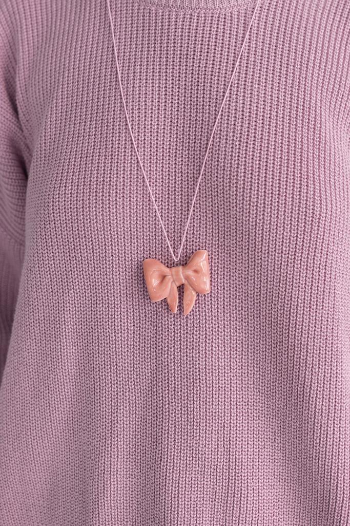 Подвеска бантик розовый