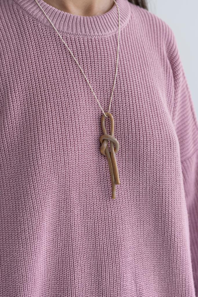 Подвеска узелок бежевый