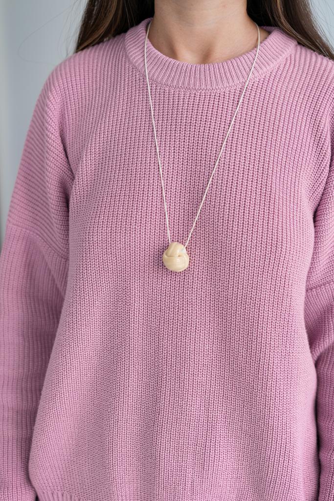 Подвеска клубок бежевый