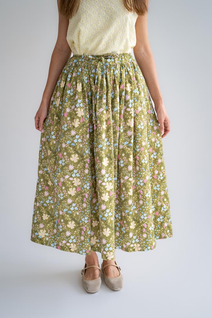 Юбка из хлопка с принтом полянка