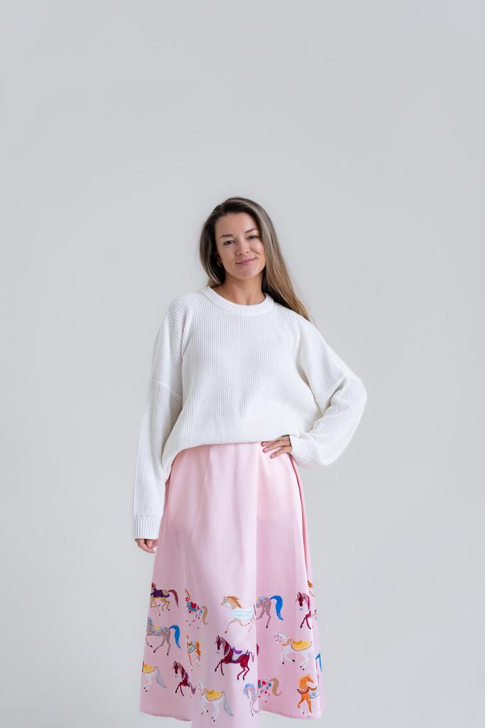 Джемпер из хлопка молочно-белый