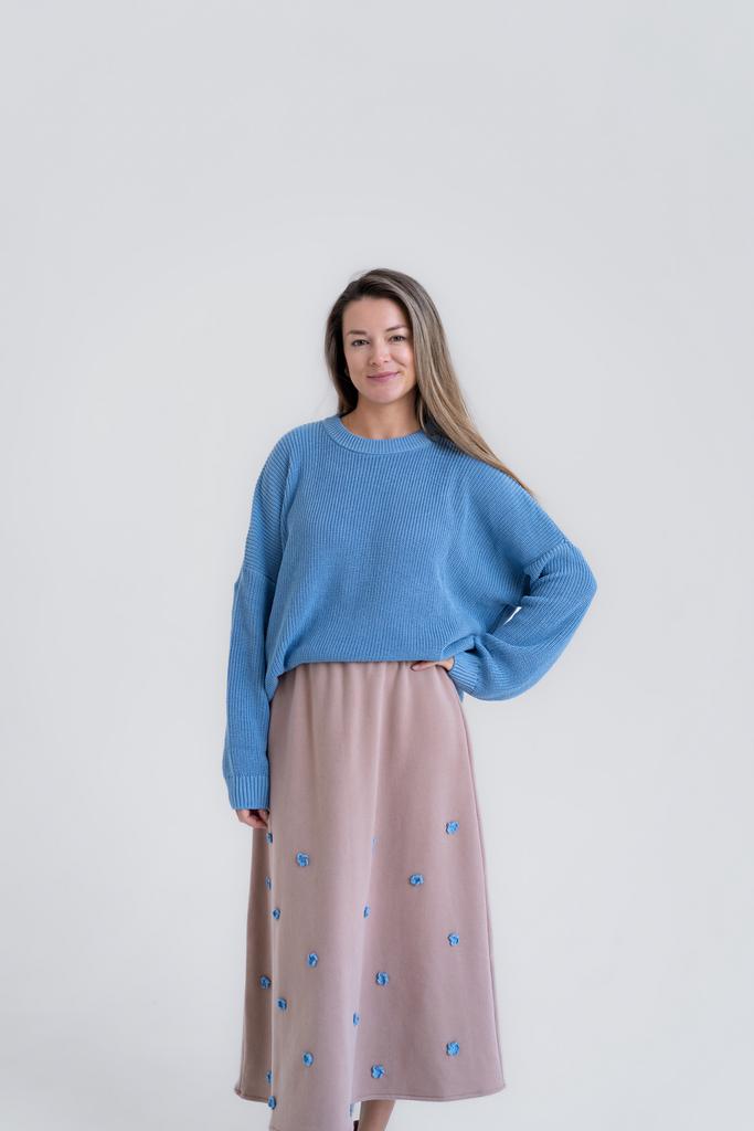 Джемпер из хлопка голубой