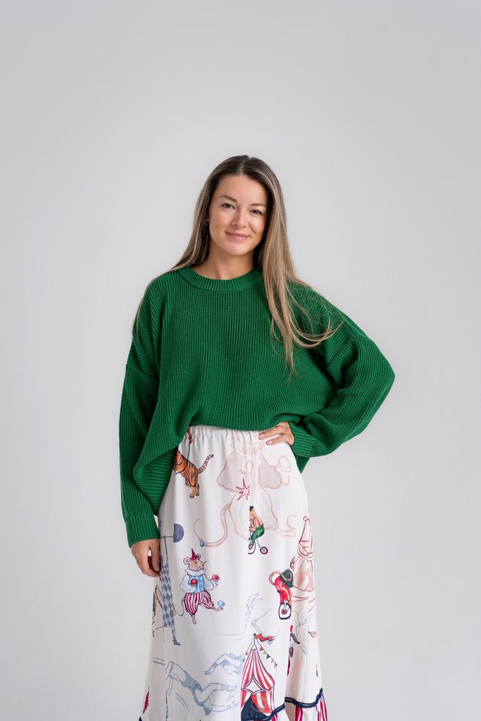 Джемпер из хлопка зеленый