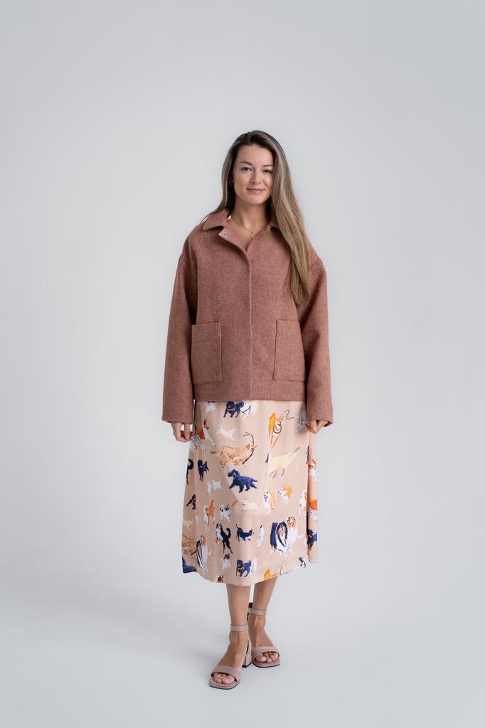 Пальто терракотовое