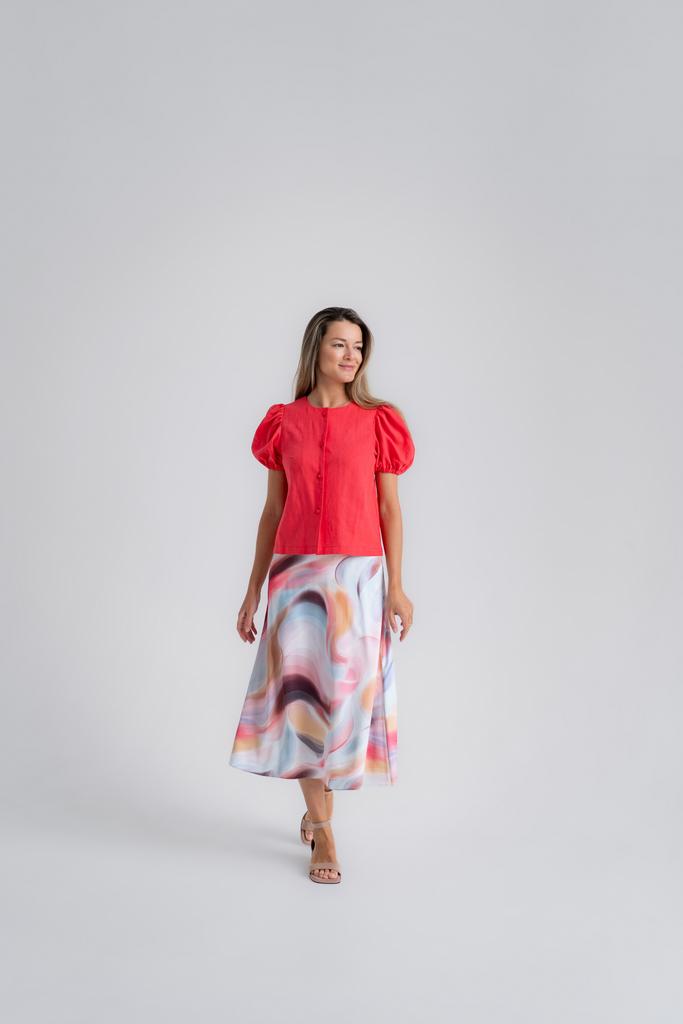 Топ из льна ягодный