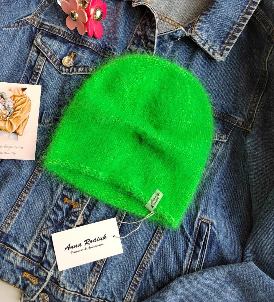 Шапка-бини зелёная демисезон