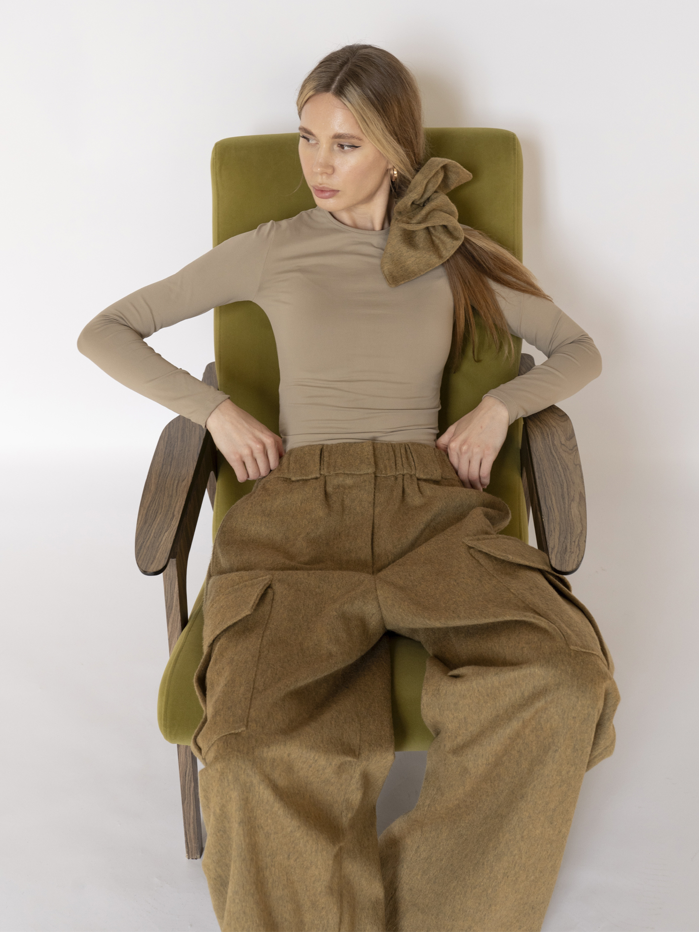 Штаны карго из шерсти