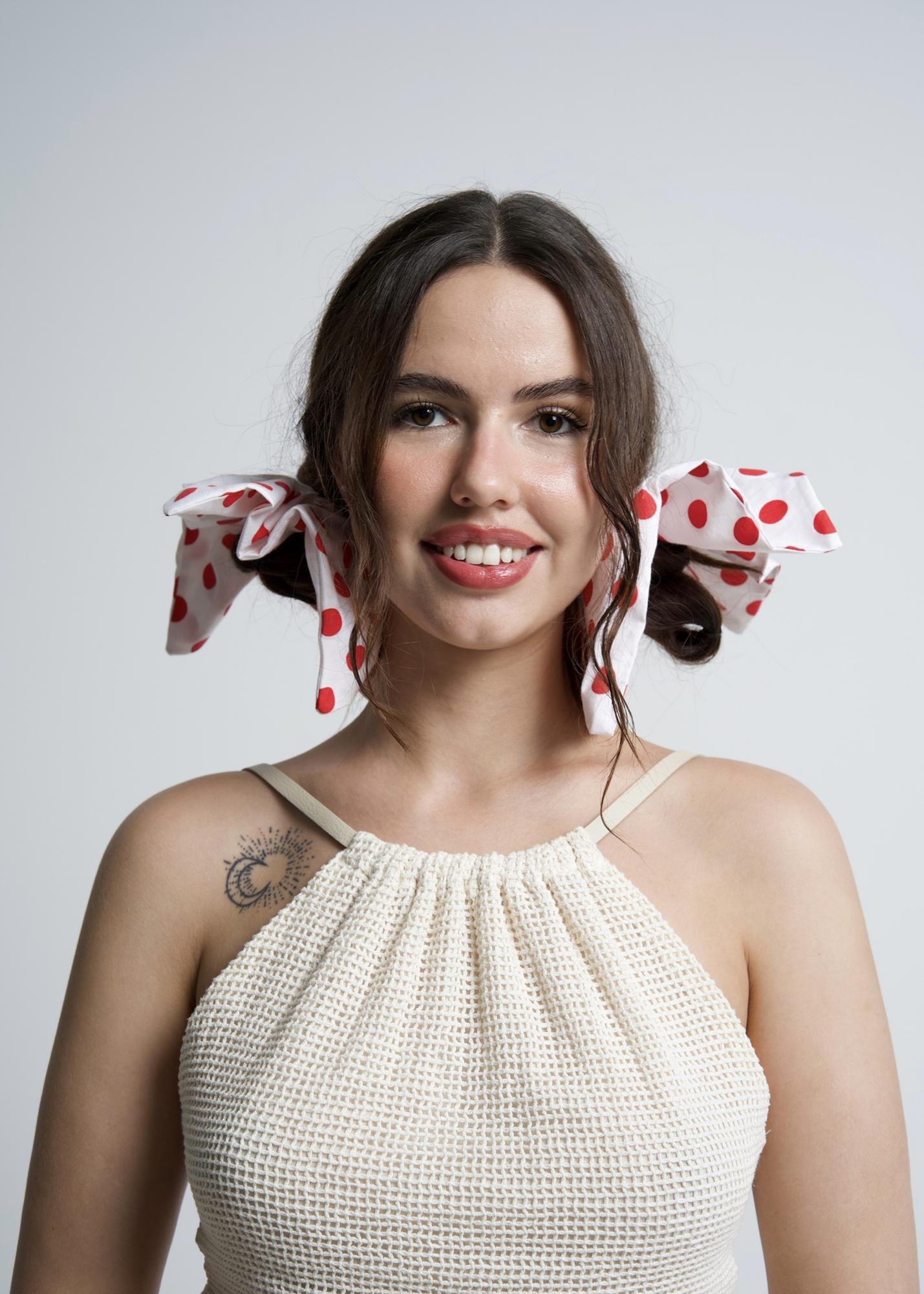 Резинка для волос в горошек ✿