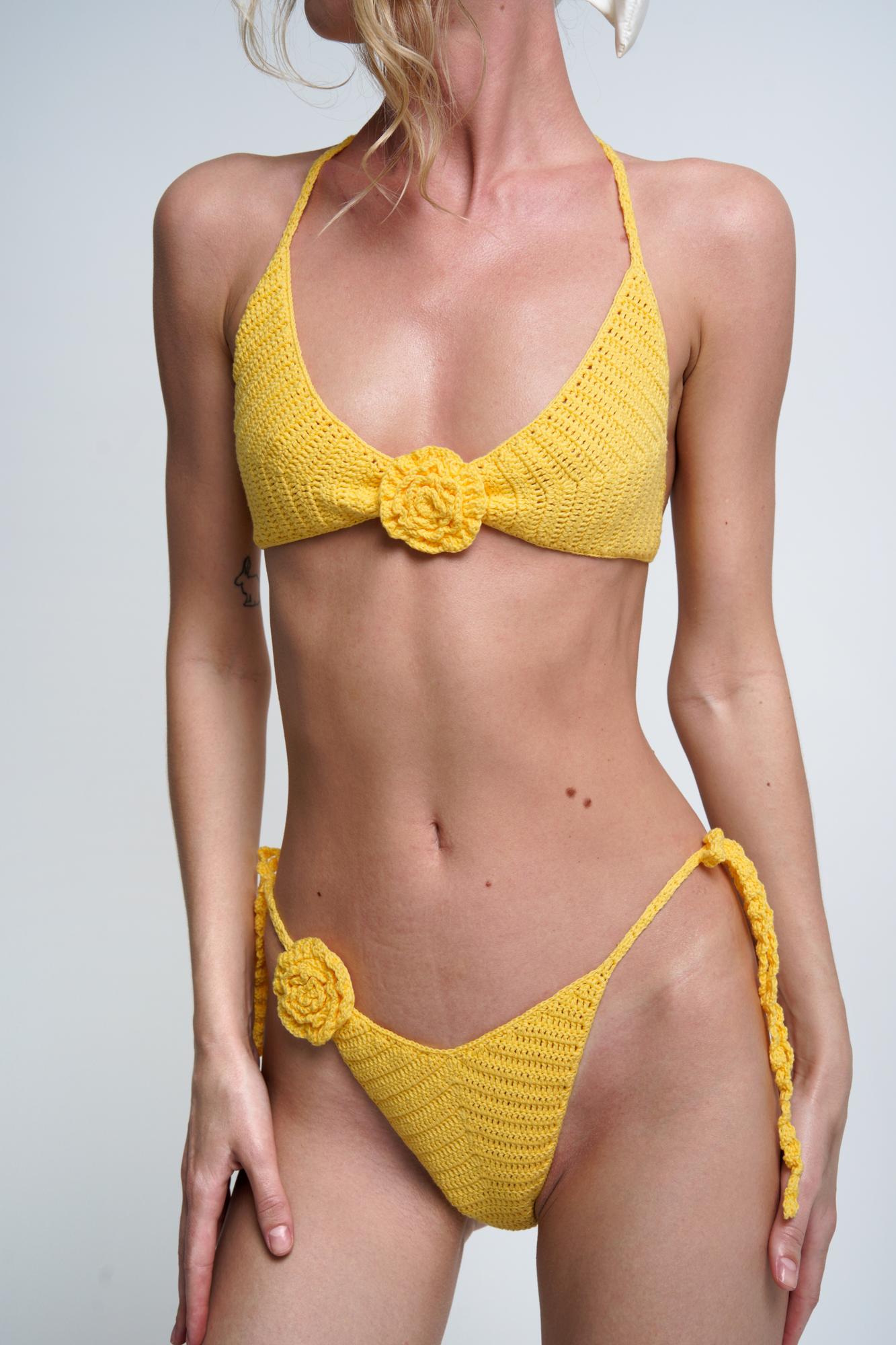 Купальник crochet ♡ желтого цвета