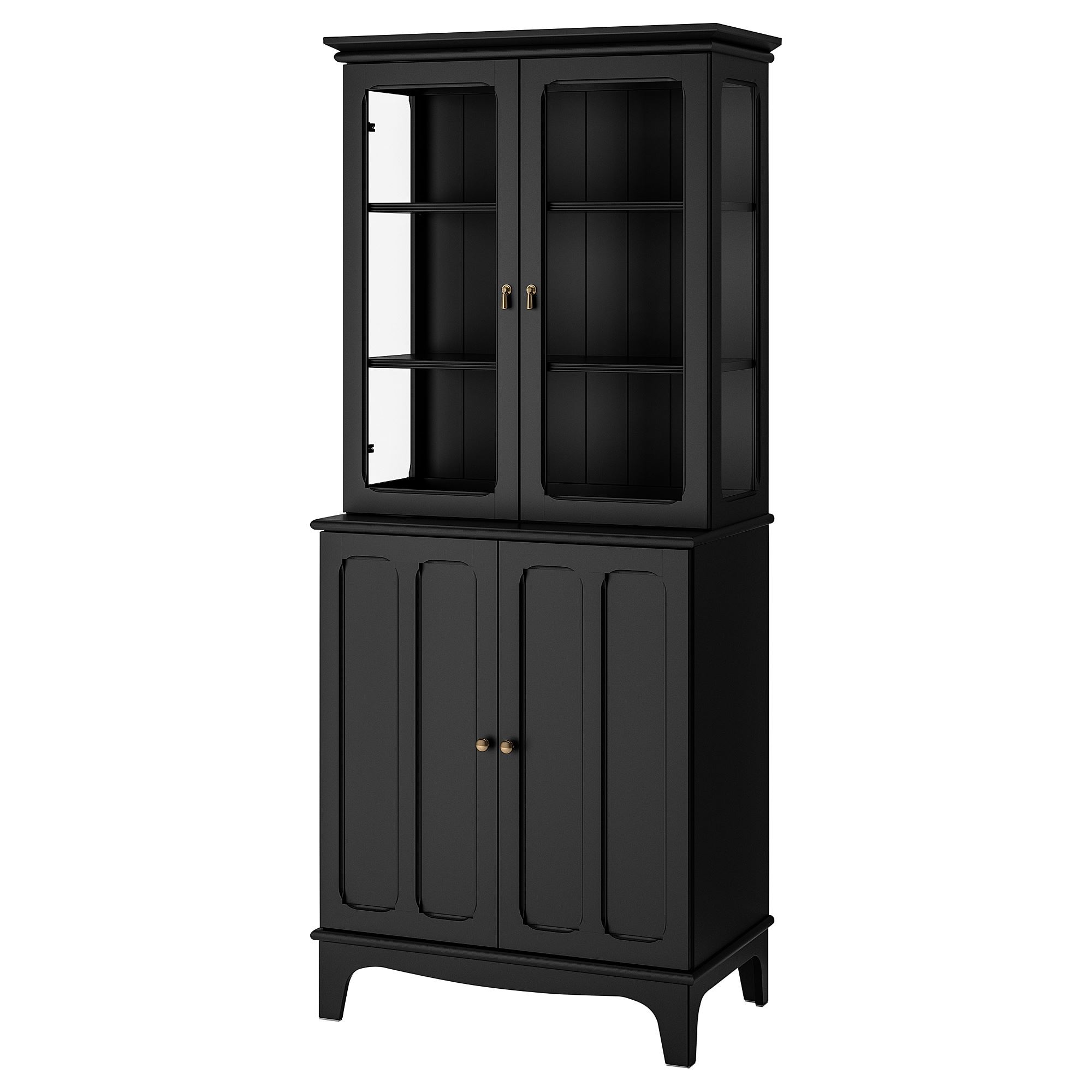 LOMMARP IKEA Шкаф со стеклянными дверцами, чёрный, 86x199 см