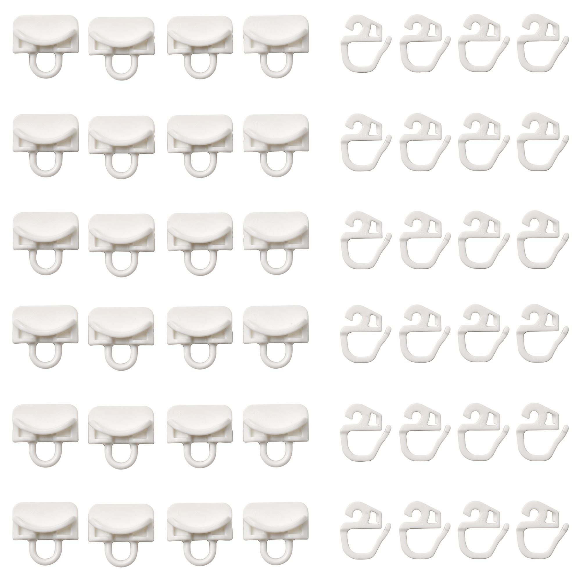 VIDGA IKEA Бегунок и крючок, белый, 24 шт.