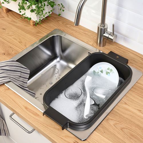 LILLHAVET IKEA Вставка в мойку, антрацит, 12 л.