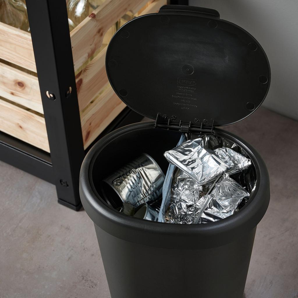 HOLASS IKEA Контейнер с крышкой, черный, 8 л