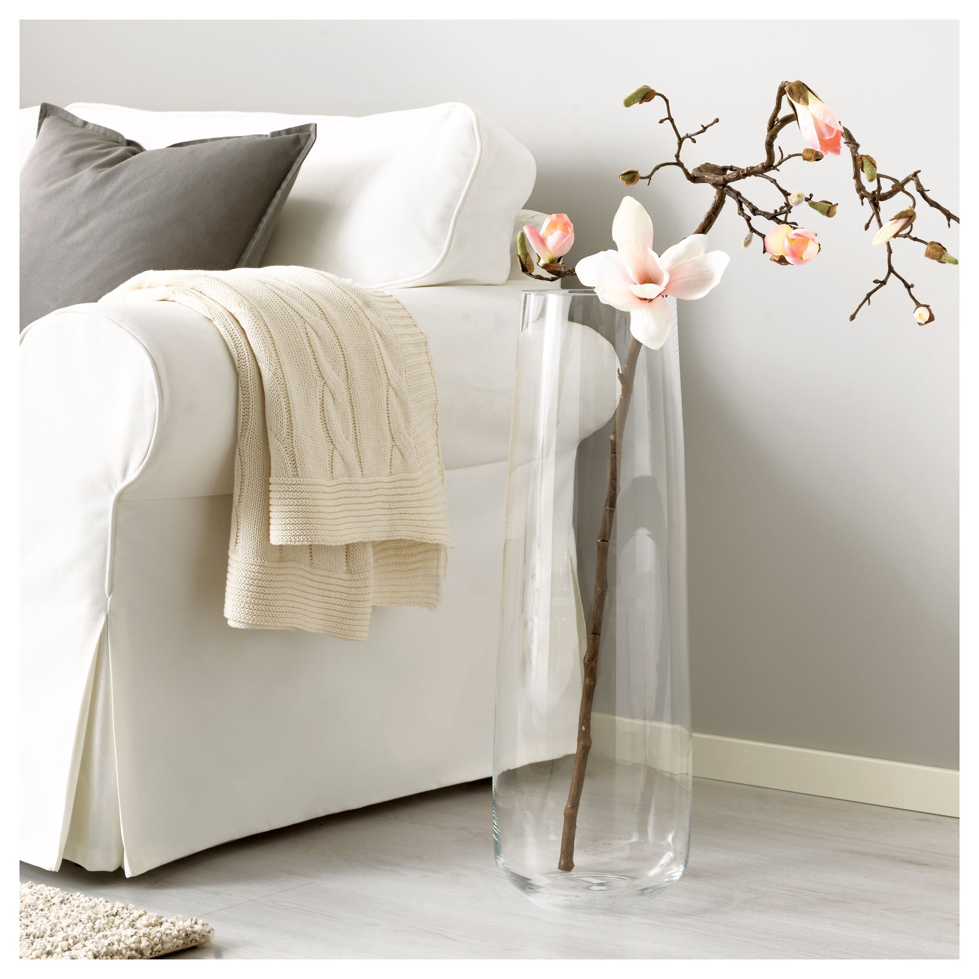 BERAKNA IKEA Ваза, прозрачное стекло, 65 см