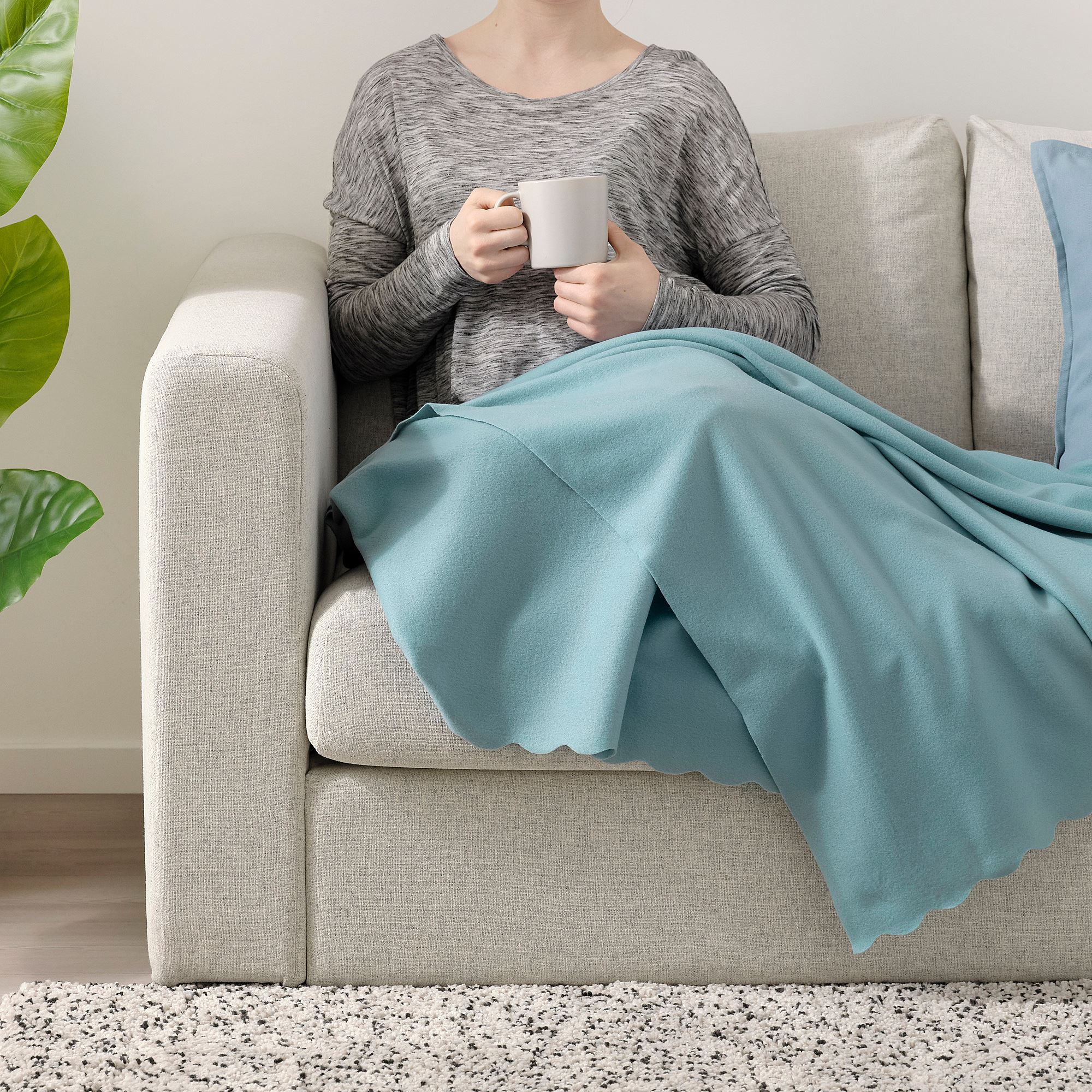 THORGUN IKEA Плед, 120x160 см, голубой