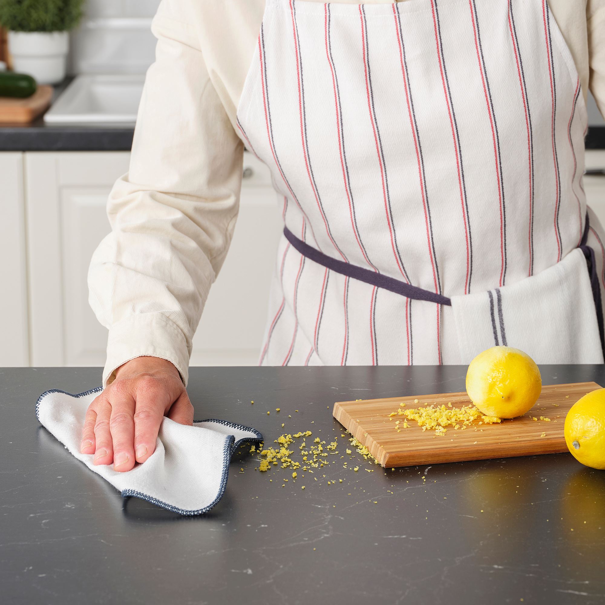 HILDEGUN IKEA Салфетка кухонная, белый-голубой, 25x25 см