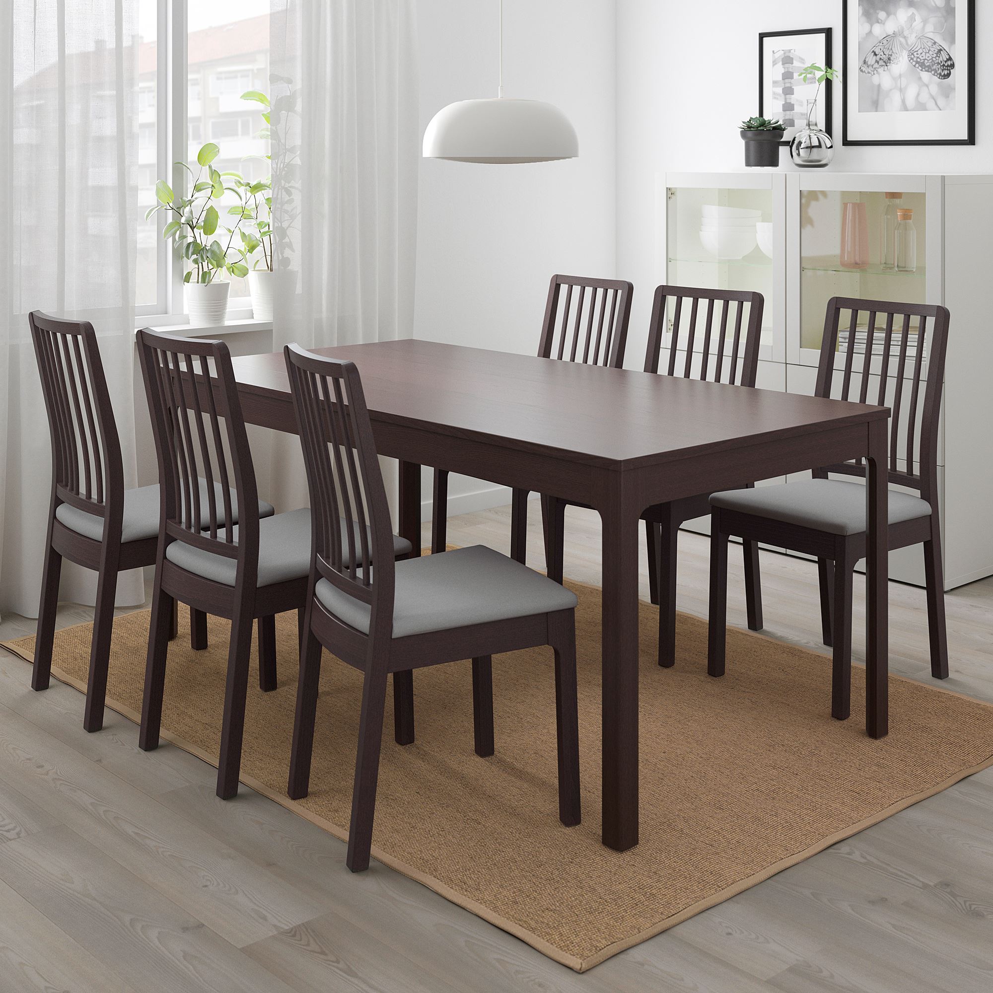 EKEDALEN IKEA Раздвижной стол, темно-коричневый, 180/240x90 см
