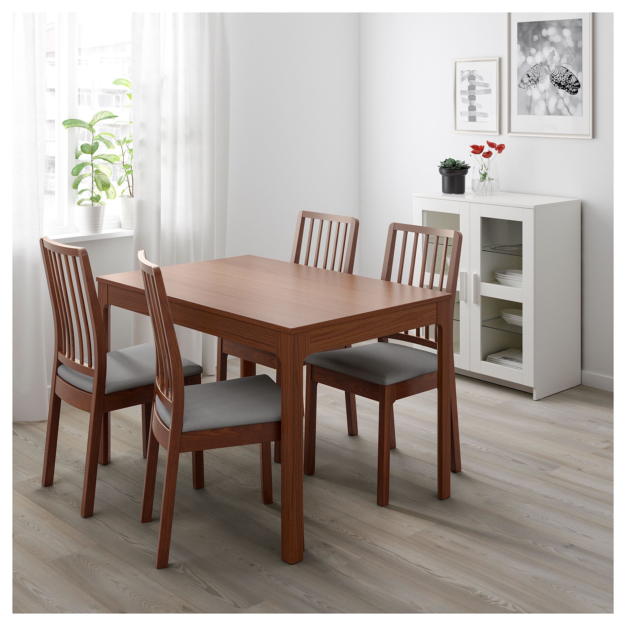 EKEDALEN IKEA Раздвижной стол, коричневый, 120/180x80 см