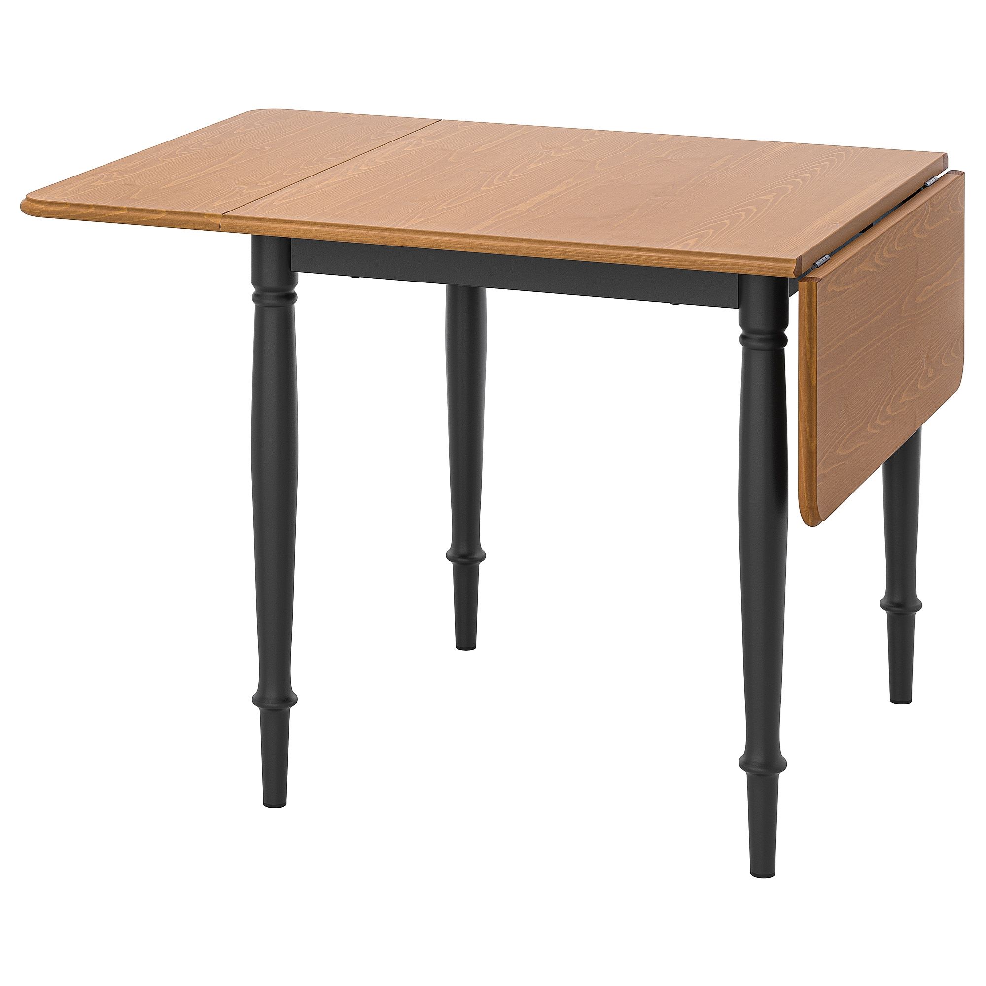 ​DANDERYD IKEA  Стол c откидными полами, 74/134x80 см, дубовый шпон/чёрный