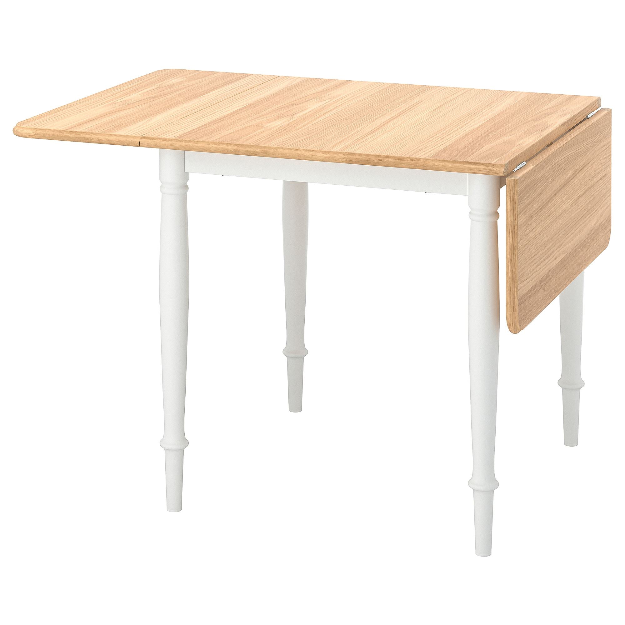 ​DANDERYD IKEA  Стол c откидными полами, 74/134x80 см, дубовый шпон/белый