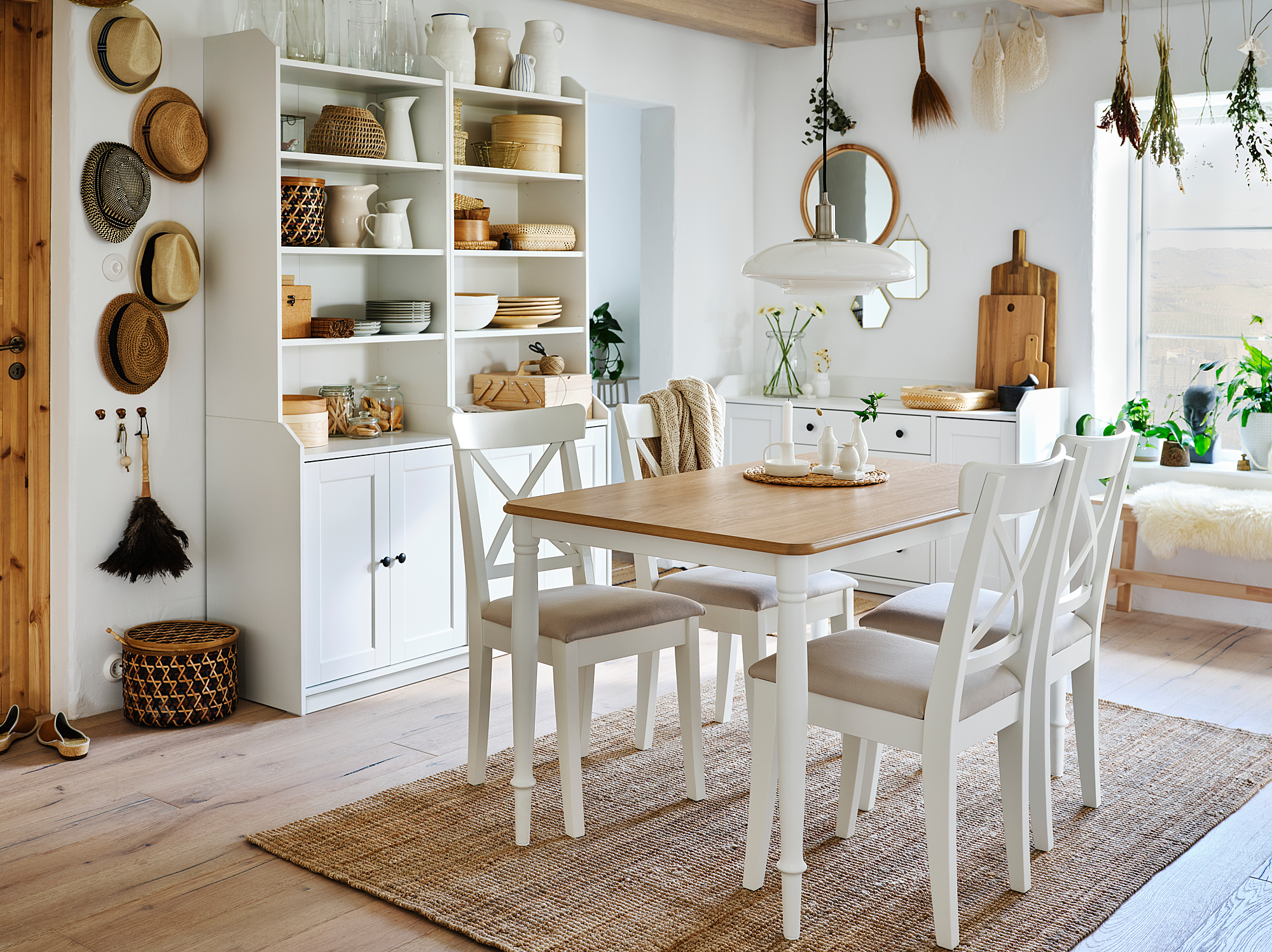 DANDERYD IKEA Стол обеденный, 130x80 см, дубовый шпон/белый
