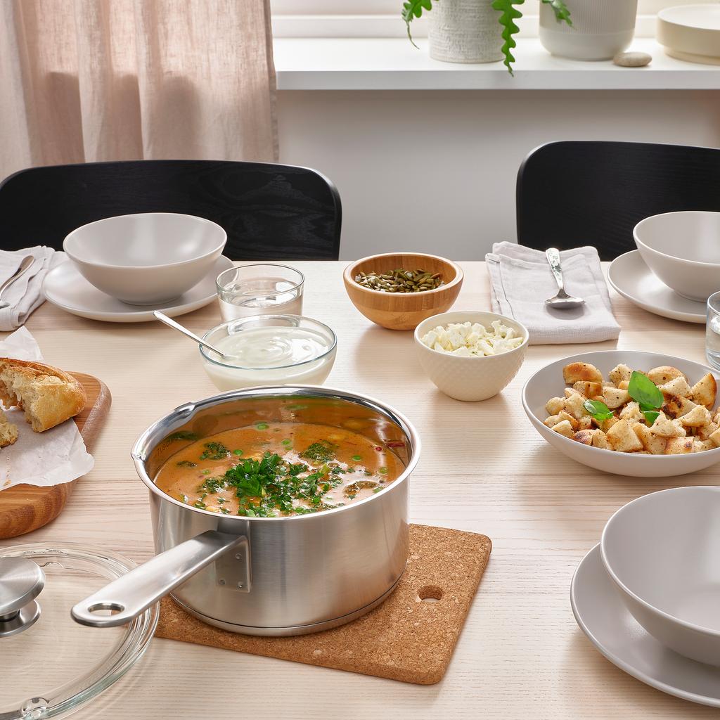 HEMKOMST IKEA Ковш с крышкой, 2 л, нержавеющая сталь