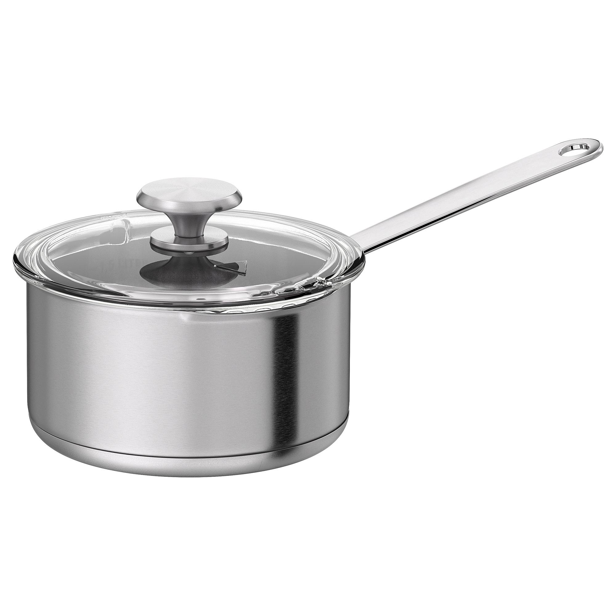 HEMKOMST IKEA Ковш с крышкой, 2 л, нержавеющая сталь