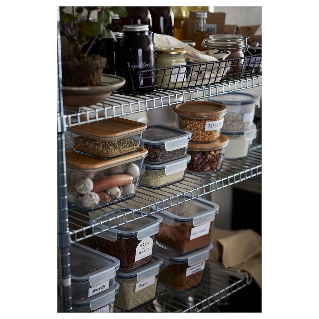 IKEA 365+ Контейнер для продуктов с крышкой, четырехугольной формы пластик/пластик, 750 мл