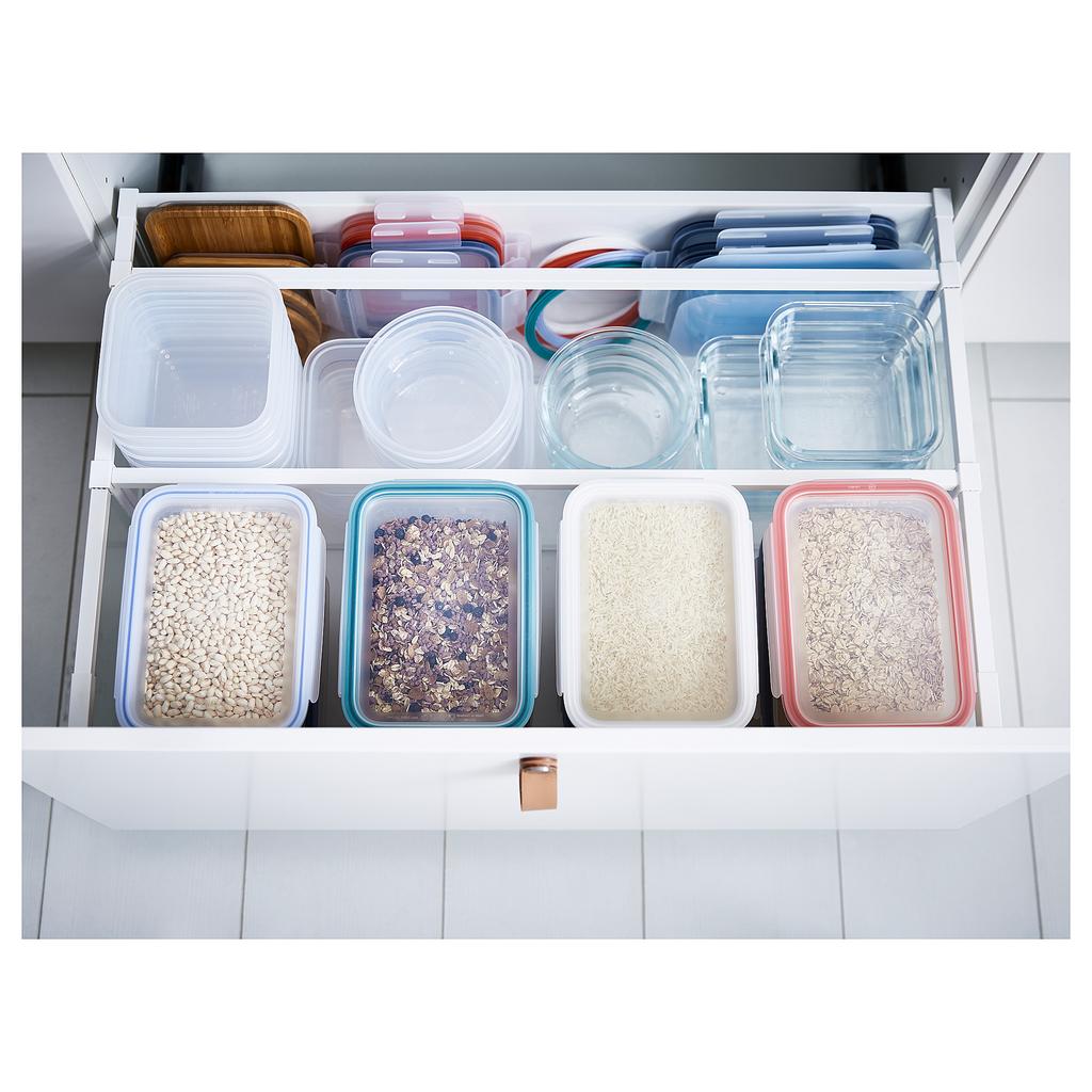 IKEA 365+ Контейнер для продуктов с крышкой, четырехугольной формы пластик/пластик, 750 мл