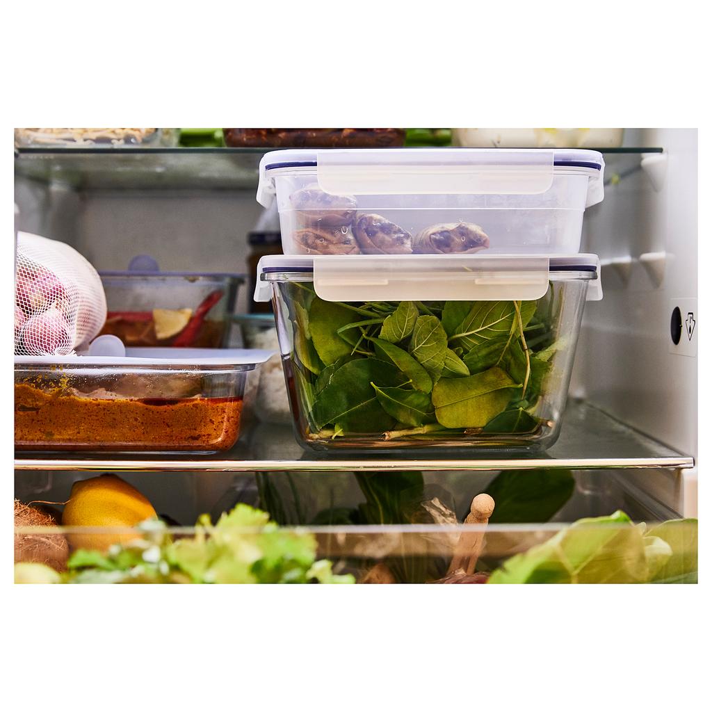 IKEA 365+ Контейнер для продуктов с крышкой, четырехугольной формы пластик/пластик, 750 мл